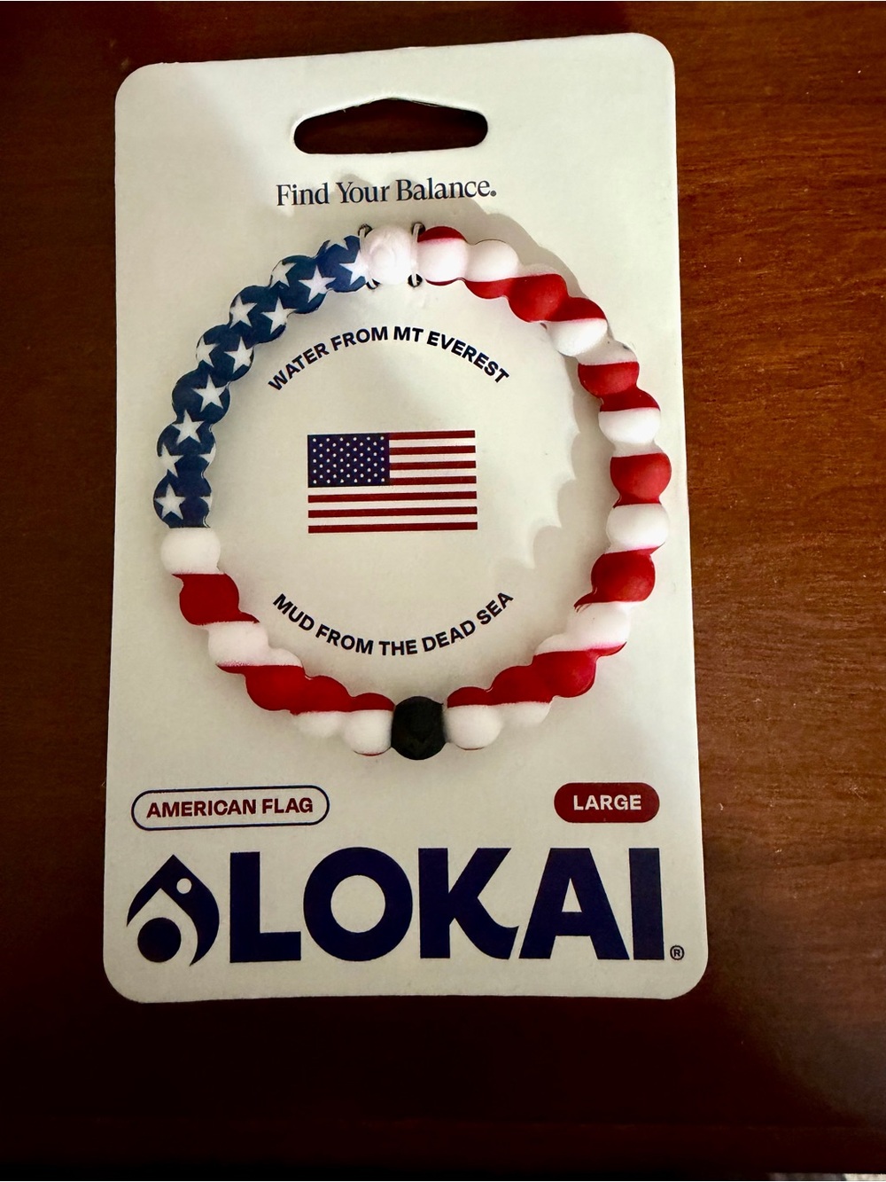 Lokai USA American Flag Bracelet - Red, White & Blue-Size Large-NWT